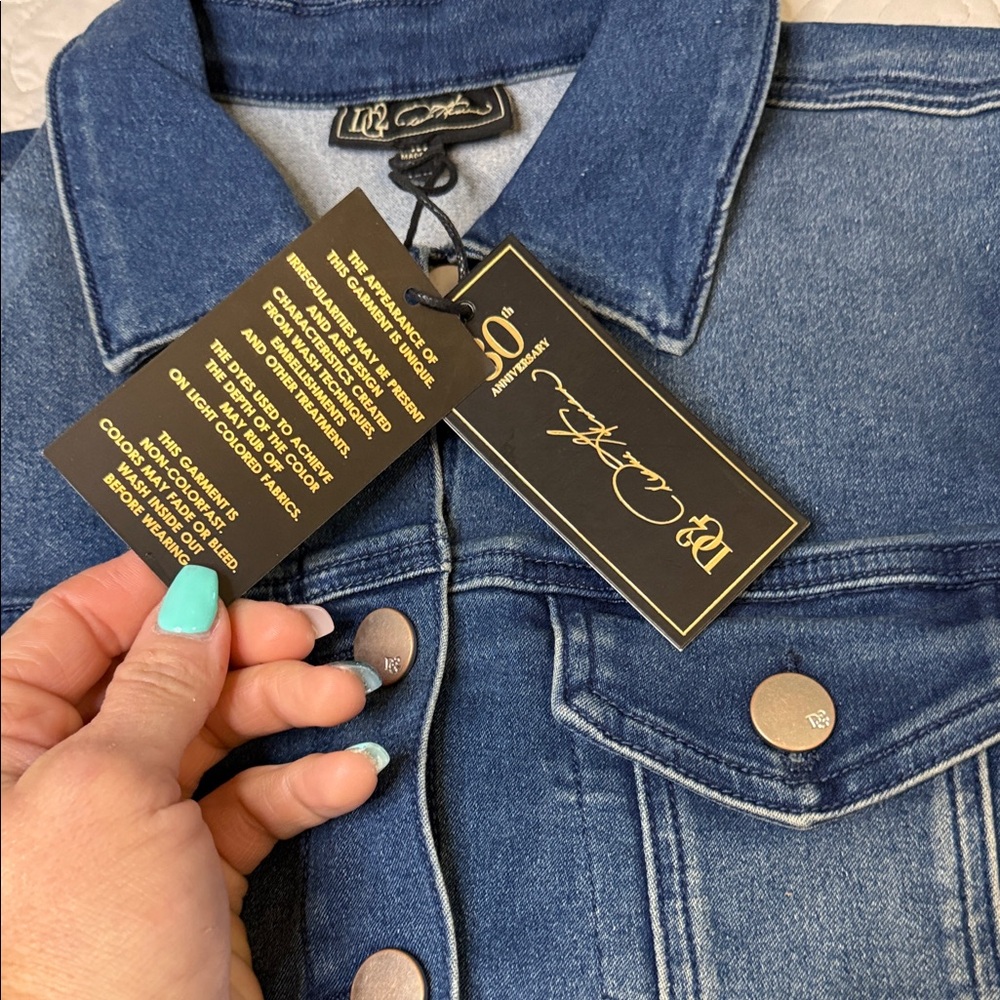 NWT Diane Gilman Blue Denim Jacket with stretch. - Picture 3 of 11